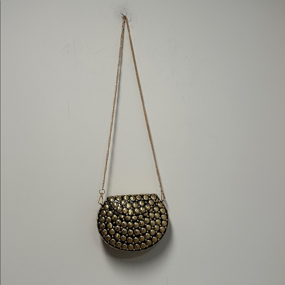 Ramla Gold Studded Bag